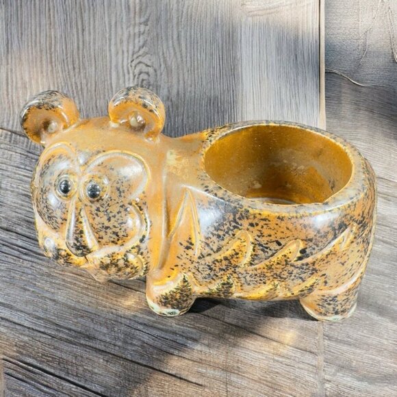 Takahashi San Francisco Hippopotamus Bear Animal Figurine Candle Holder Planter - Picture 1 of 11